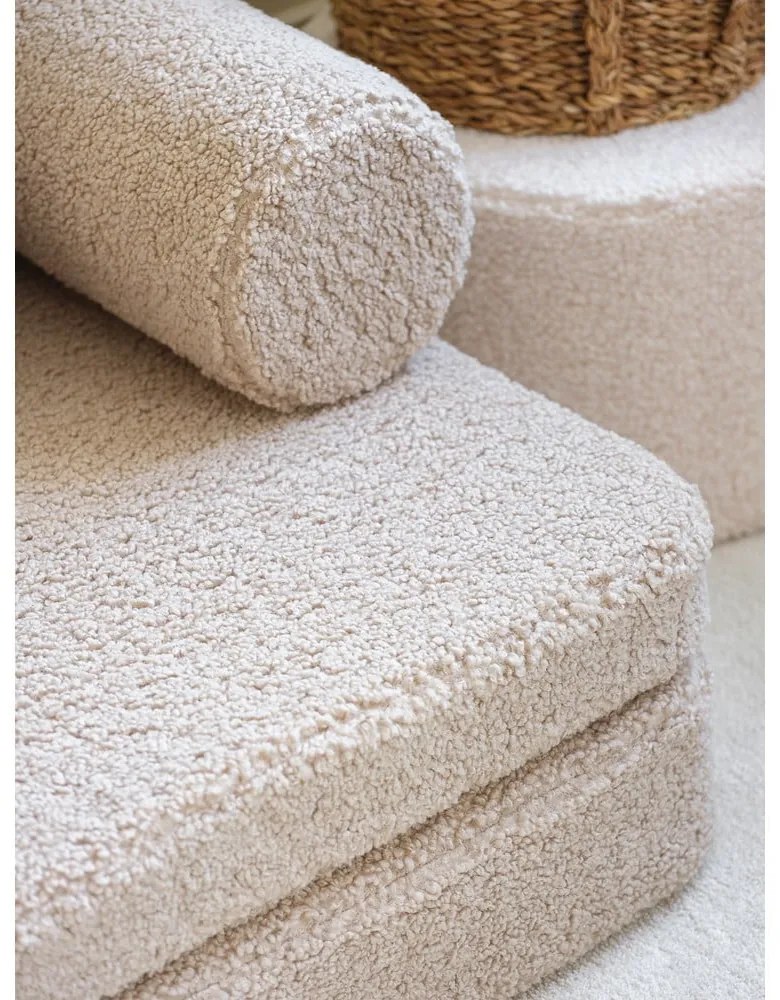 Svetlohnedá detská pohovka z textílie buklé 132 cm Settee – Wigiwama