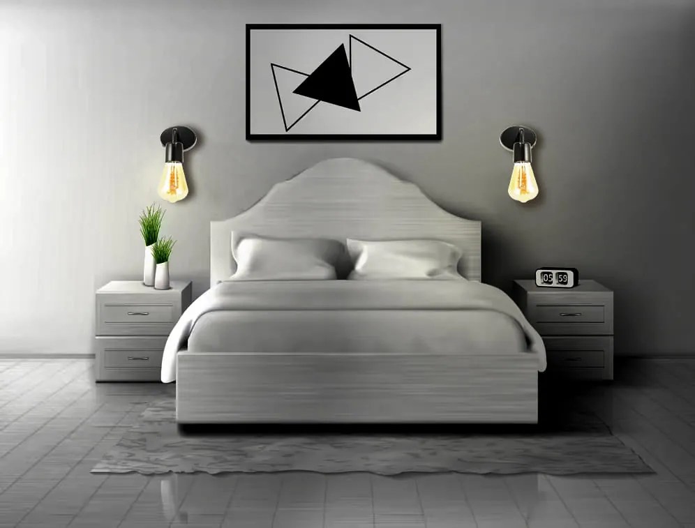 BERGE Nástenné svietidlo LED LOFT E27 BLACK