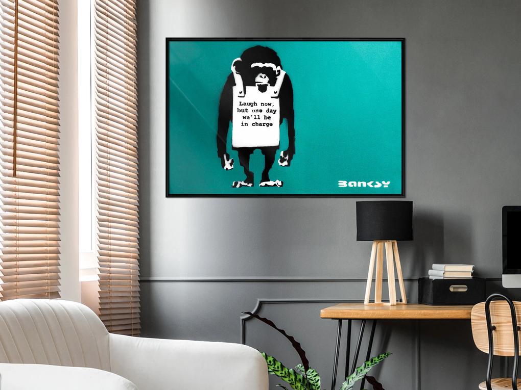 Artgeist Plagát - Angry Monkey [Poster] Veľkosť: 60x40, Verzia: Zlatý rám s passe-partout