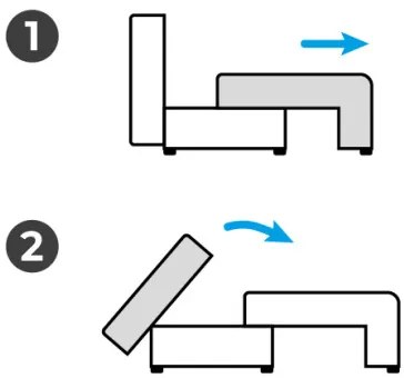 Trojmiestna rozkladacia sedačka BLANK Comfort hnedá