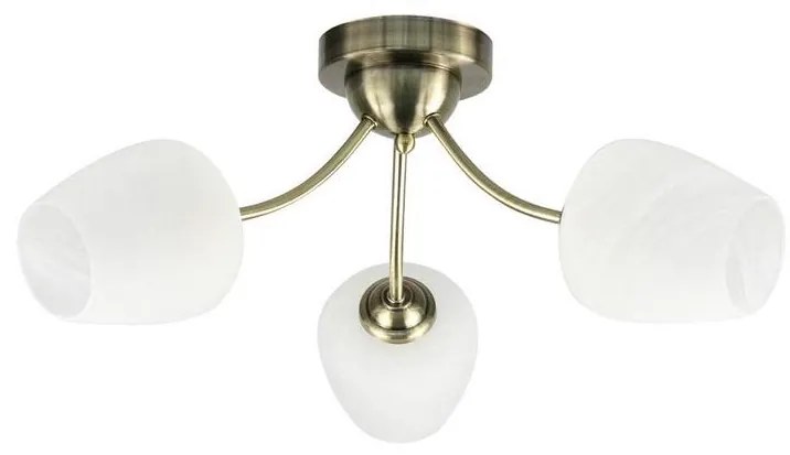 Prisadený luster ZINA 3xE27/40W/230V mosadz/biela