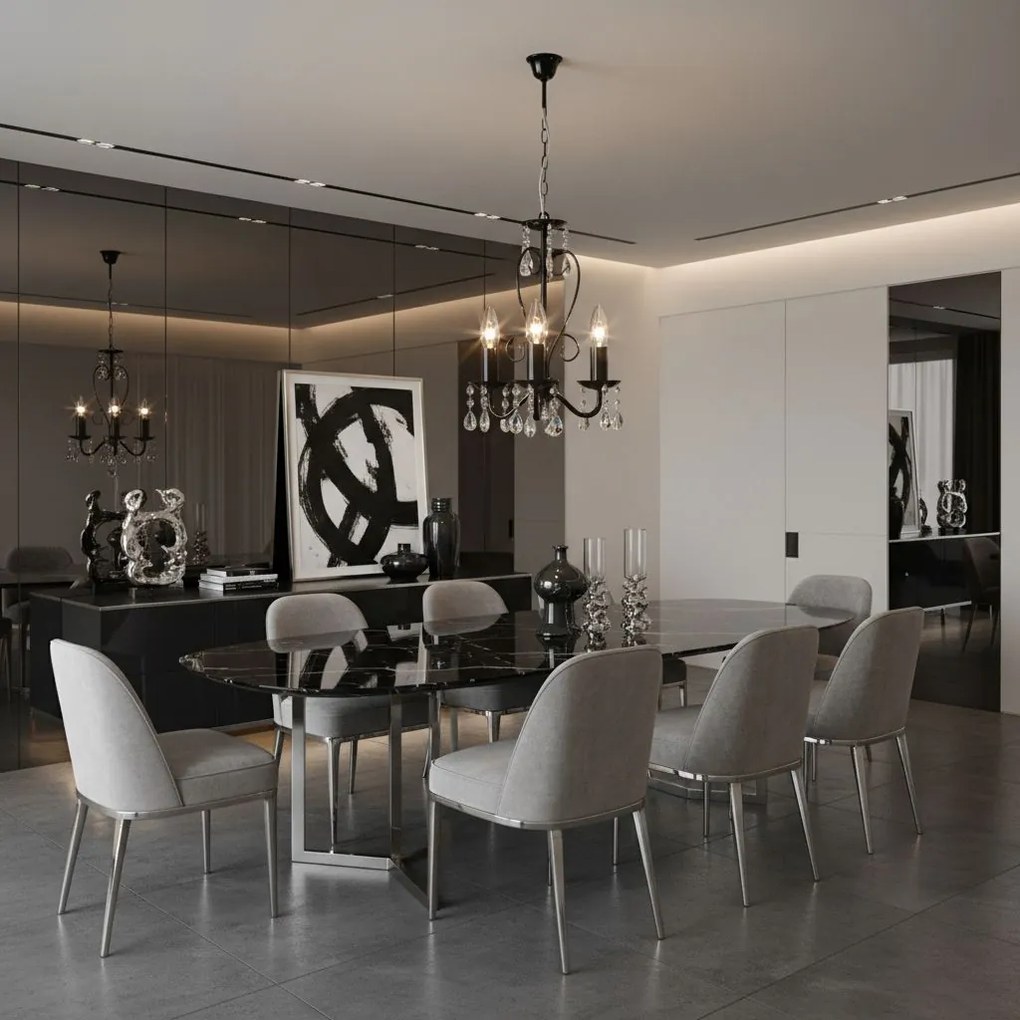 Toolight Toolight, stropné svietidlo 3xE14, EBT013-3CP, čierna, OSW-01248