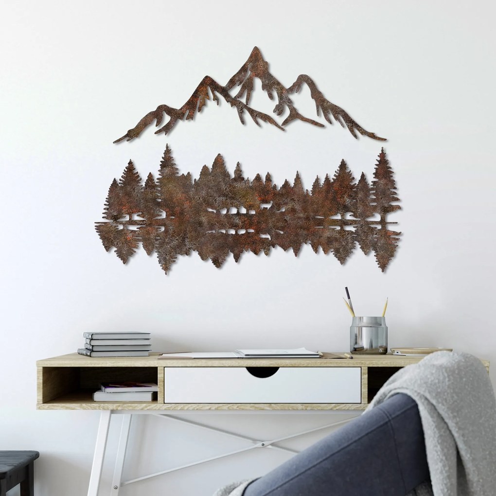 Nástenná kovová dekorácia Krajina 2 viacfarebná