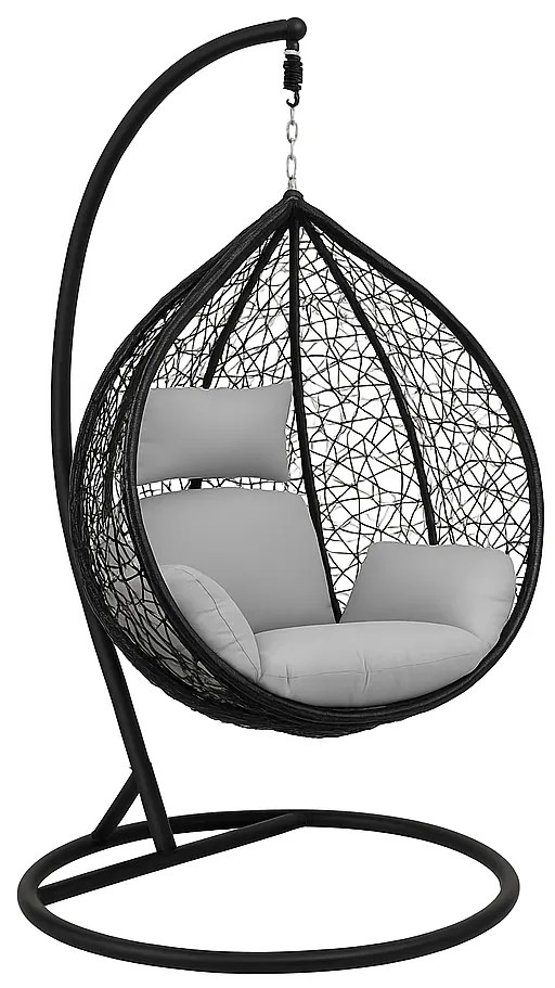 Závěsné houpací křeslo Houseland Luna XL černé