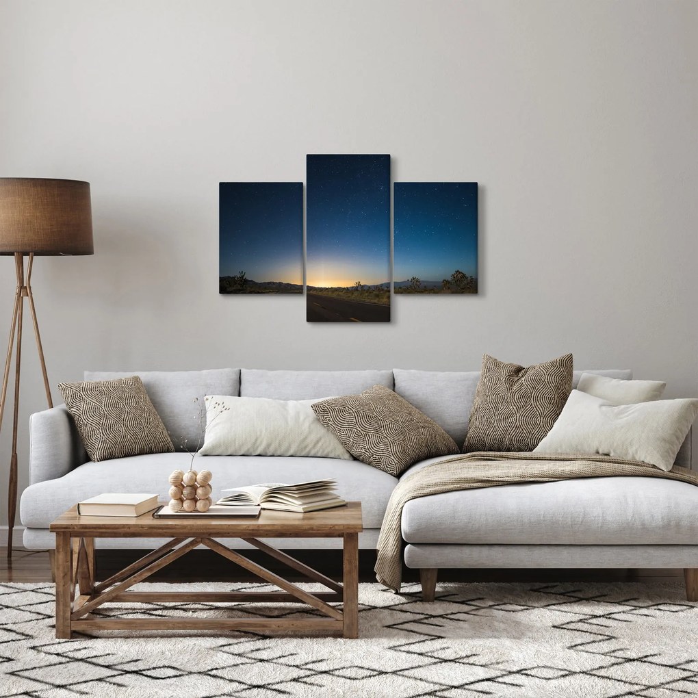 Obraz - Nočné nebo nad cestou (90x60 cm)