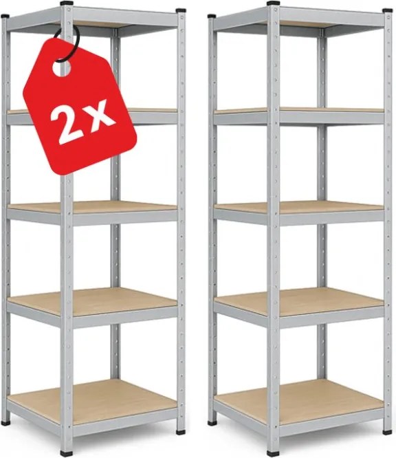 Regál 180x40x40 cm pozinkovaný 5-policový, nosnosť 875 kg - 2ks