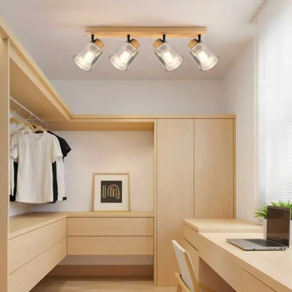 Brilagi - Bodové svietidlo HYGGE 4xE14/15W/230V kaučukovník/dymové