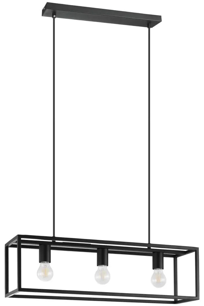 Eglo 43032 - Luster na lanku ELDRICK 3xE27/40W/230V čierna