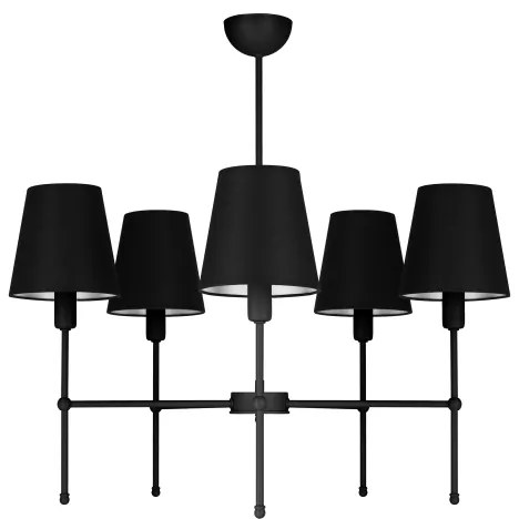 Luster na tyči MADELA 5xE14/40W/230V čierna