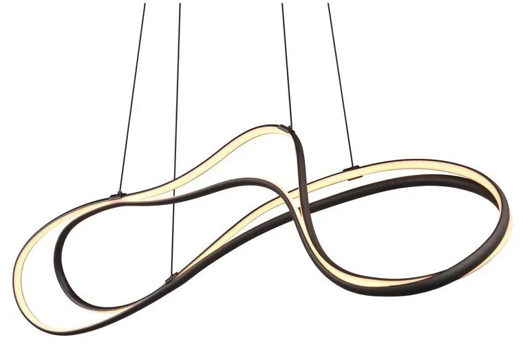 Čierne LED závesné svietidlo s kovovým tienidlom Nala – Trio Select