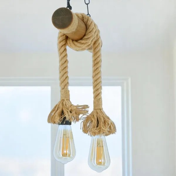 Luster na reťazi KOS 2xE27/60W/230V buk