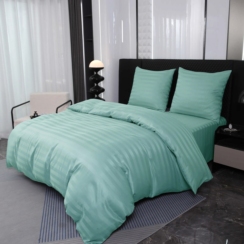Hotelové obliečky z mikrovlákna JASMINE mentolové - prúžok 2 cm Rozmer obliečky: 2 ks 70 x 80 cm | 160 x 200 cm