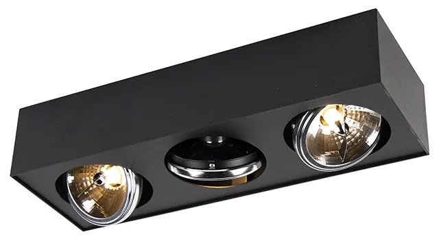 Dizajnové bodové svetlo čierne štvorcové 3-svetlo - Kaya
