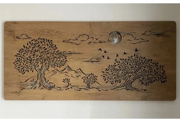 Li-Go 5478/DUB2 - LED stmievateľná nástenná dekorácia LED/24W/230V 130x60 cm dub