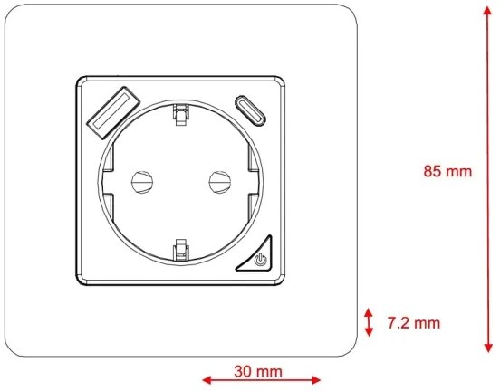 Immax NEO 07801L - Inteligentná zásuvka 16A/230V + USB-A + USB-C Tuya SCHUKO