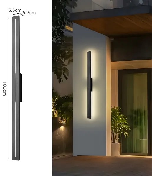 Brilagi - LED vonkajšie nástenné svietidlo LINEO LED/24W/230V 3000K IP65 čierne