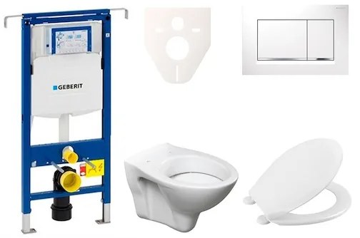 Cenovo zvýhodnený závesný WC set Geberit do ľahkých stien / predstenová montáž + WC Ceramia S-Line Pro 111.355.00.5NR5