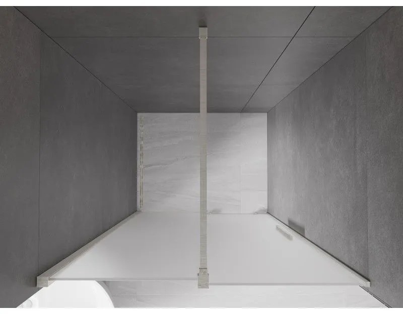 Mexen Velar, posuvné sprchové dvere do otvoru 120 cm, 8mm sklo námraza, brúsená oceľ, 871-120-000-31-97