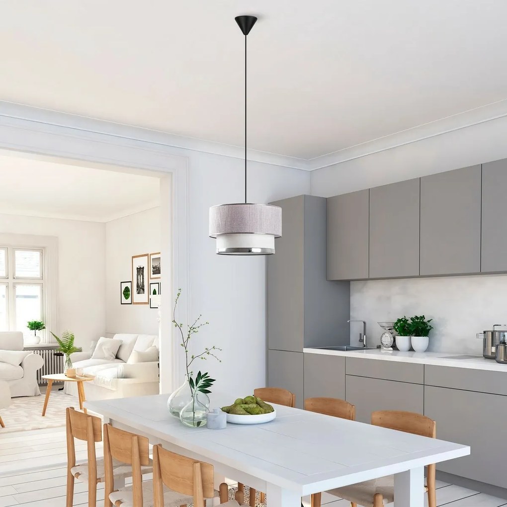 Závesný luster Cake - Light Grey, Silver