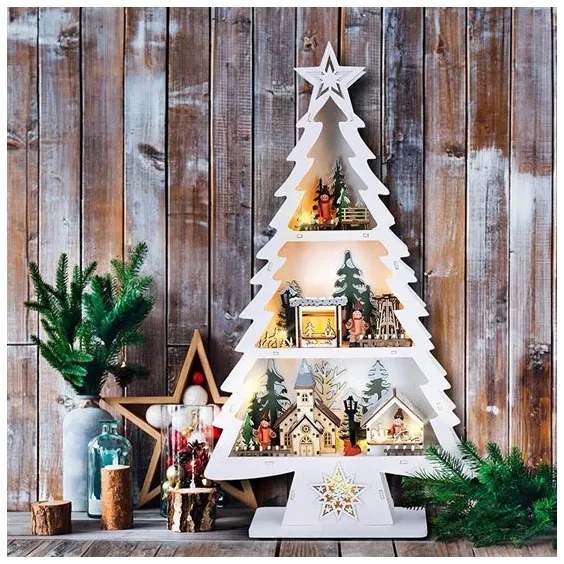 Solight 1V283 - LED vianočná dekorácia 13×LED/2×AA drevený stromček