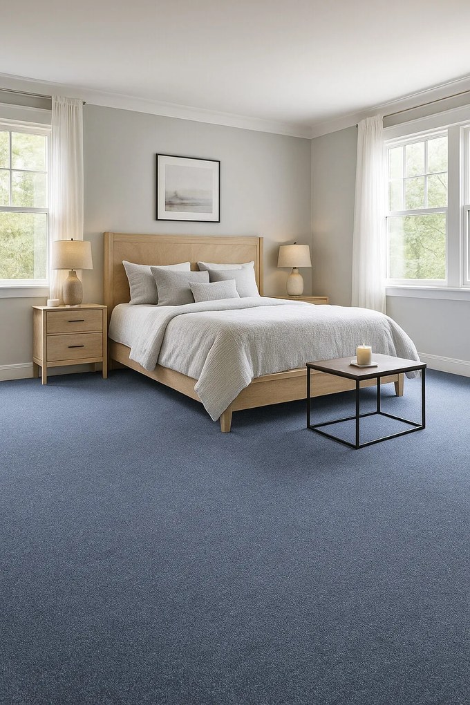 Metrážny koberec Cobalt SDN 64062 - AB modrý, záťažový, na mieru, šíře 4m, modrá, ab (mriežka), chodba / predsieň, Tapibel