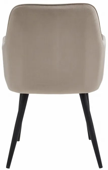 Jedálenská stolička NANA zamatová, tmavobéžová (čierne nohy)