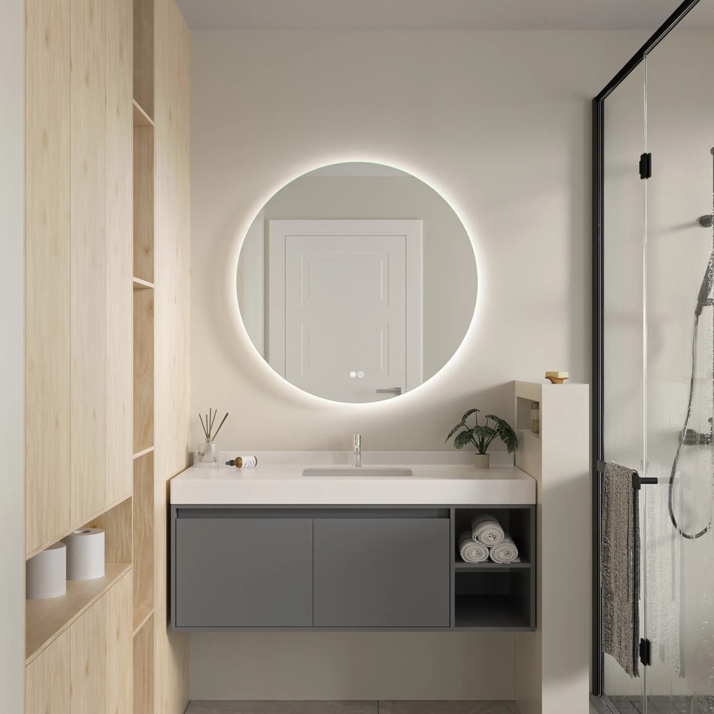 Erga Sofia, okrúhle LED zrkadlo 90cm, 2070 lm, 3 farby svetla, ERG-V01-207-9090