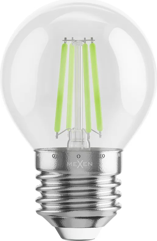 Mexen Vintis, LED filamentová žiarovka E27, G45, 4 W, zelená, číra, L156-E27-04XX-46