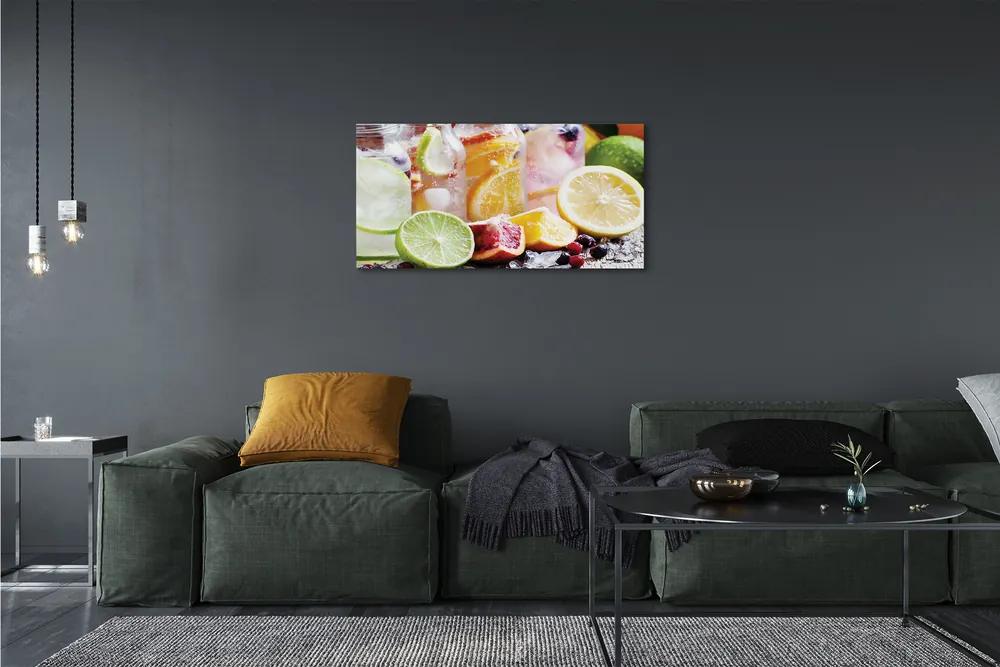 Obraz canvas Poháre ovocný kokteil ľadu 120x60 cm