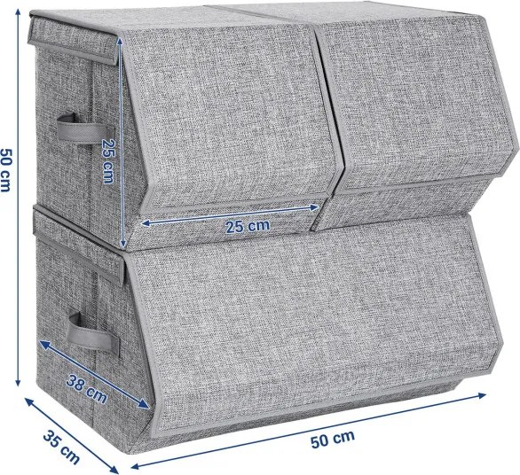 Set stohovateľných boxov RLB12GY (3 ks)