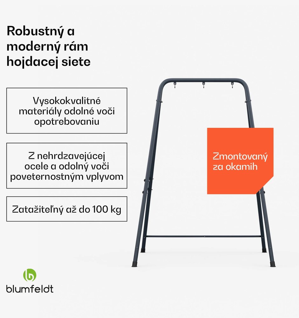 Blumfeldt SwayStation Balance rám hojdacej siete, odolný proti korózii, odolný proti poveternostným vplyvom, vnútorný/ vonkajší priestor, do 100 Kg