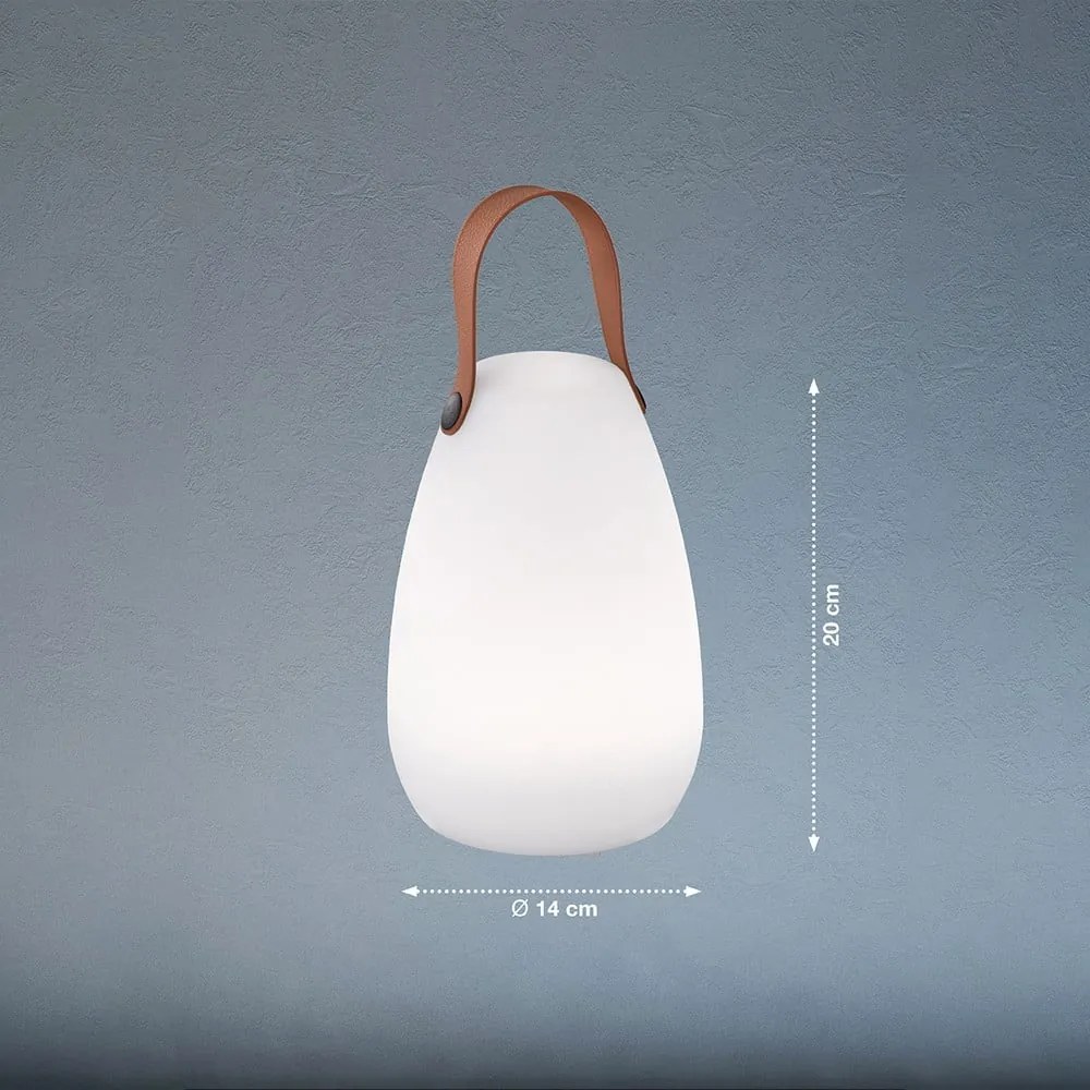 Bielo-hnedá LED stolová lampa (výška 20 cm) Ruby – Fischer &amp; Honsel