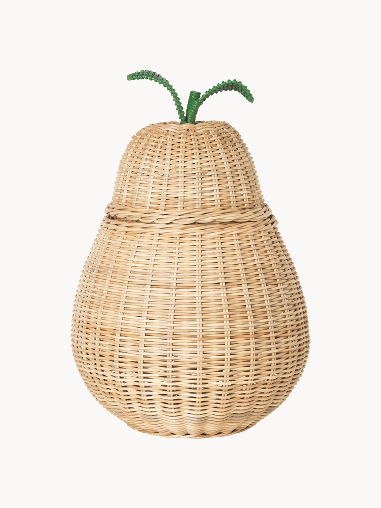 Detský ručne vyrobený ratanový úložný košík Pear