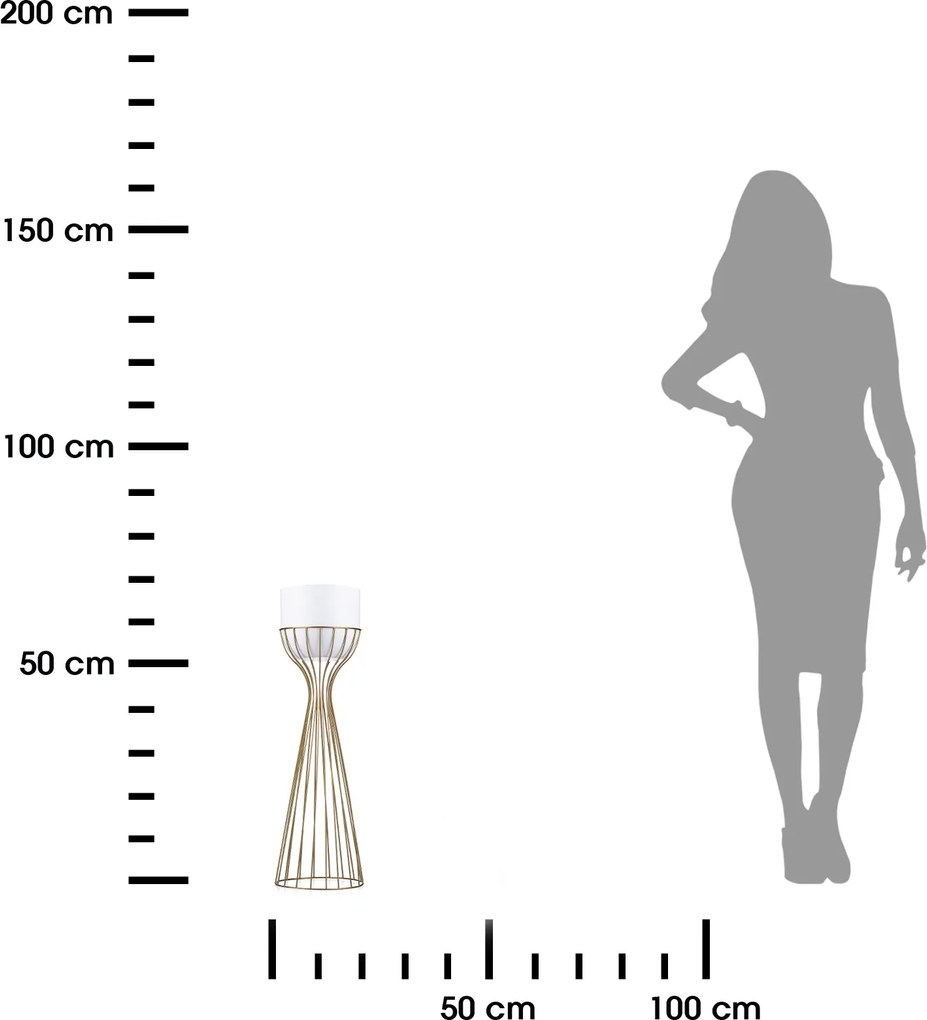 KOVOVÝ KVETINÁČ SO STOJANOM GLAM 68X20 CM BIELA/ZLATÁ