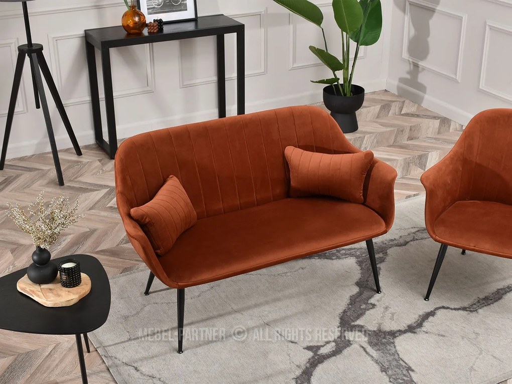 Pohovka Osmol S (medená + čierna). Akcia -21%. Vlastná spoľahlivá doprava až k Vám domov. 1111417