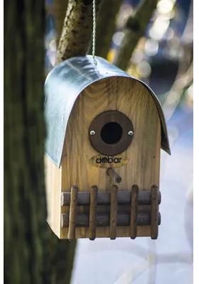 Vtáčia búdka drevená hnedá Dobar 14 x 22 x 20 cm domček s plotom