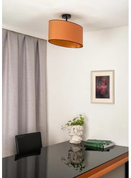 Duolla - Prisadený luster OVAL VEGAN 1xE27/15W/230V hnedá