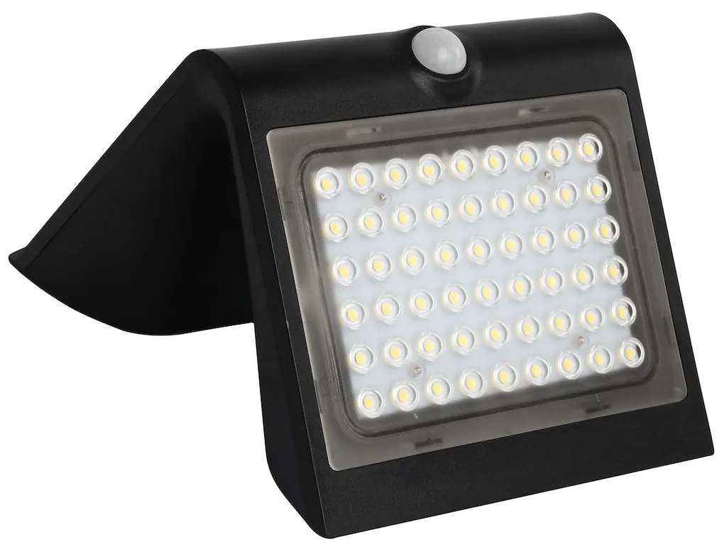 Exteriérové solárne nástenné LED svietidlo Butterfly, 1x LED 3,2w, čierna, pohybový senzor