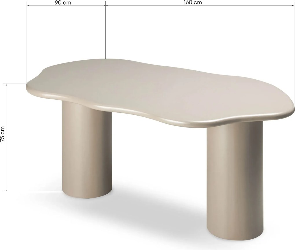 Jedálenský stôl Muse 160 cm tmavo béžový
