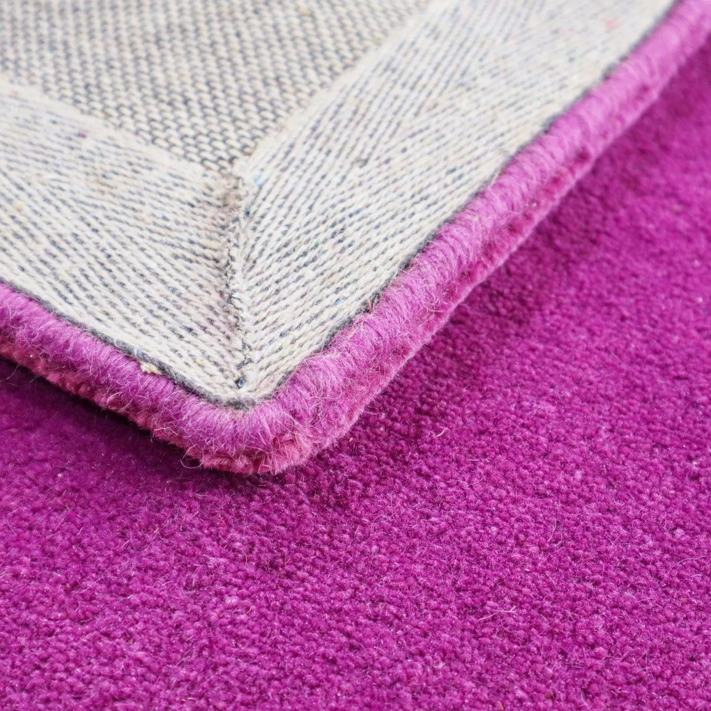 Asra, Ručne všívaný kusový koberec Asra wool lila, 120x170, ružová, obývacia izba