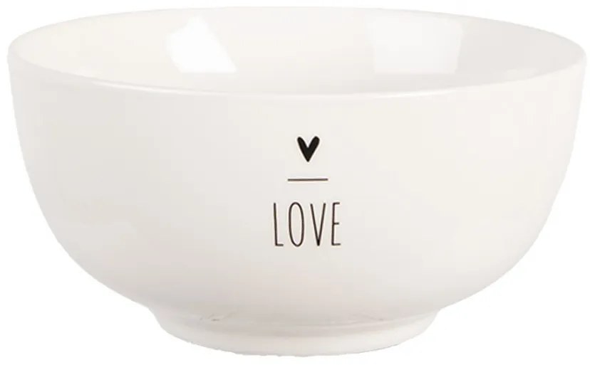 Biela porcelánová miska so srdiečkom Lovely Day - Ø 14*7 cm / 500 ml