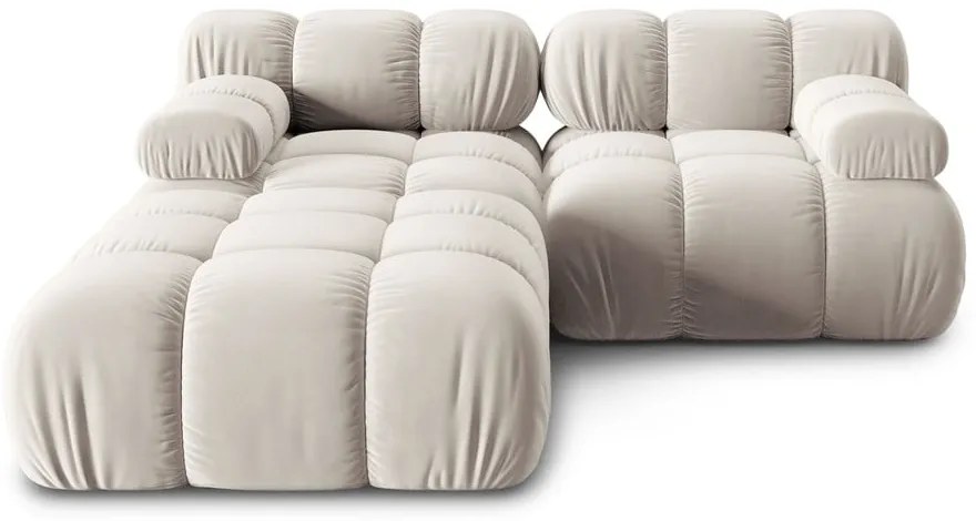 Béžová zamatová modulárna rohová pohovka (variabilná) Bellis – Micadoni