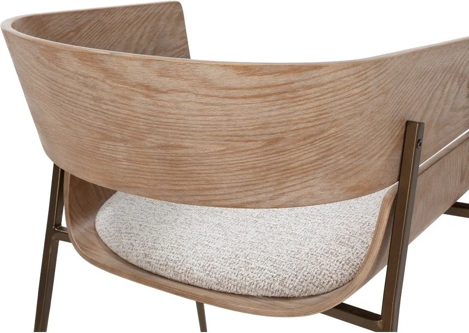 Čalúnené jedálenské kreslá v súprave s podrúčkami 2 ks v prírodnej farbe Naia – MOME