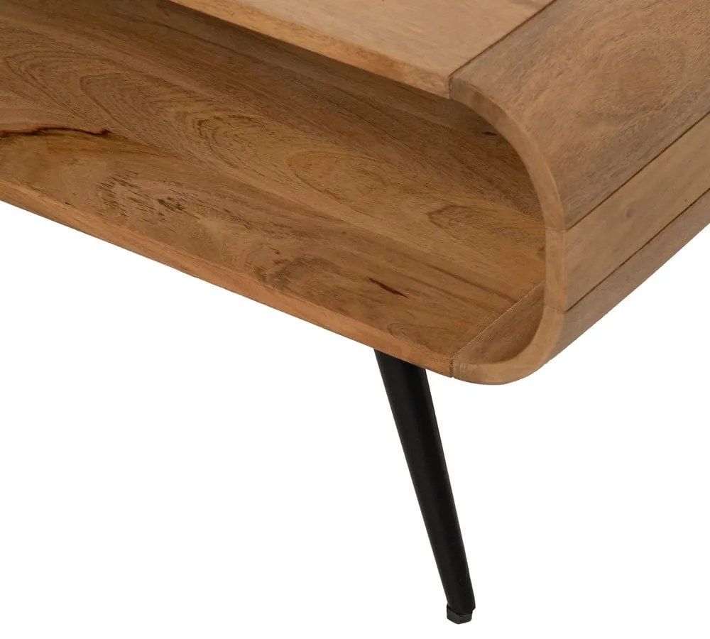 Konferenčný stolík z masívu mindi v prírodnej farbe 60x120 cm Mahón – Ixia