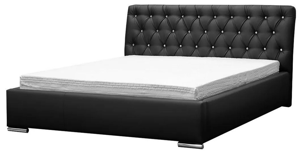 Kontinentálna posteľ Enoa, Rozmer postele: 140x200, Dostupné poťahy: ekokoža Soft 011 (čierna)
