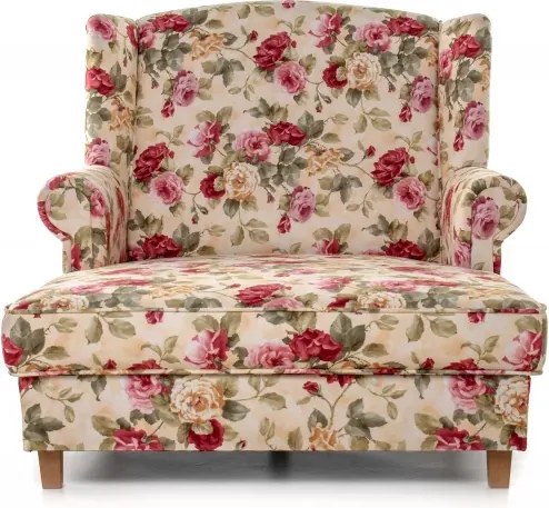 Kreslo AS XXL, vzor kvety / jelša (2108)