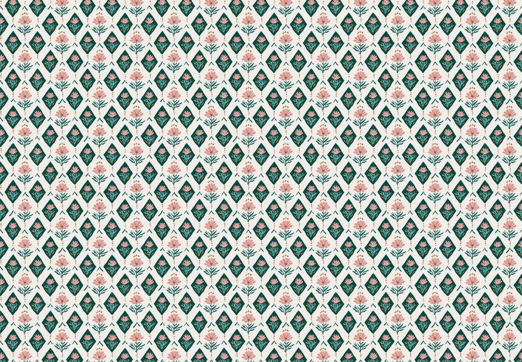 Fototapeta - Vzor s kvetmi II. (147x102 cm)
