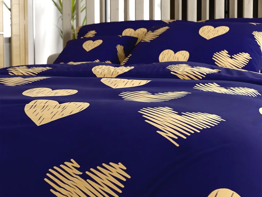 Obliečky z mikrovlákna GOLBINO tmavomodré Rozmer obliečky: 2 ks 70 x 90 cm | 200 x 220 cm