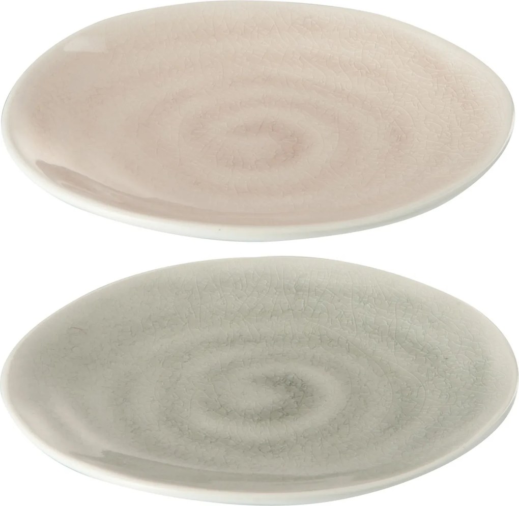 2 ks dezertných tanierikov Taupe so špirálou a popraskaním - 15 * 15 * 2 cm