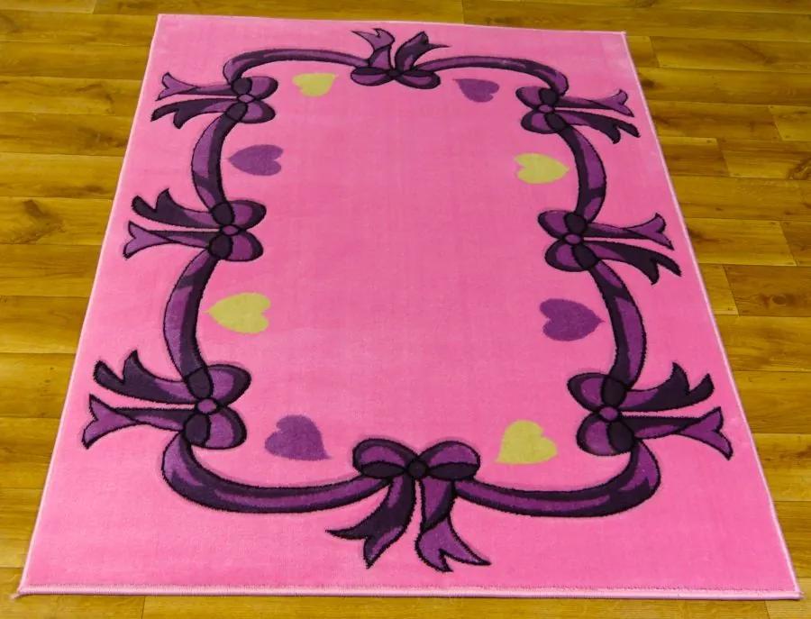 MAXMAX Detský koberec STUHA - ružový